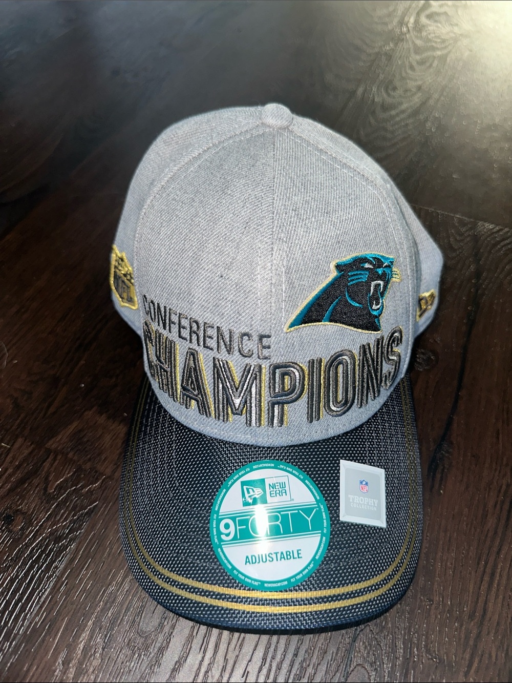 New Era Gray and Black Carolina Panthers Conference Champions Hat